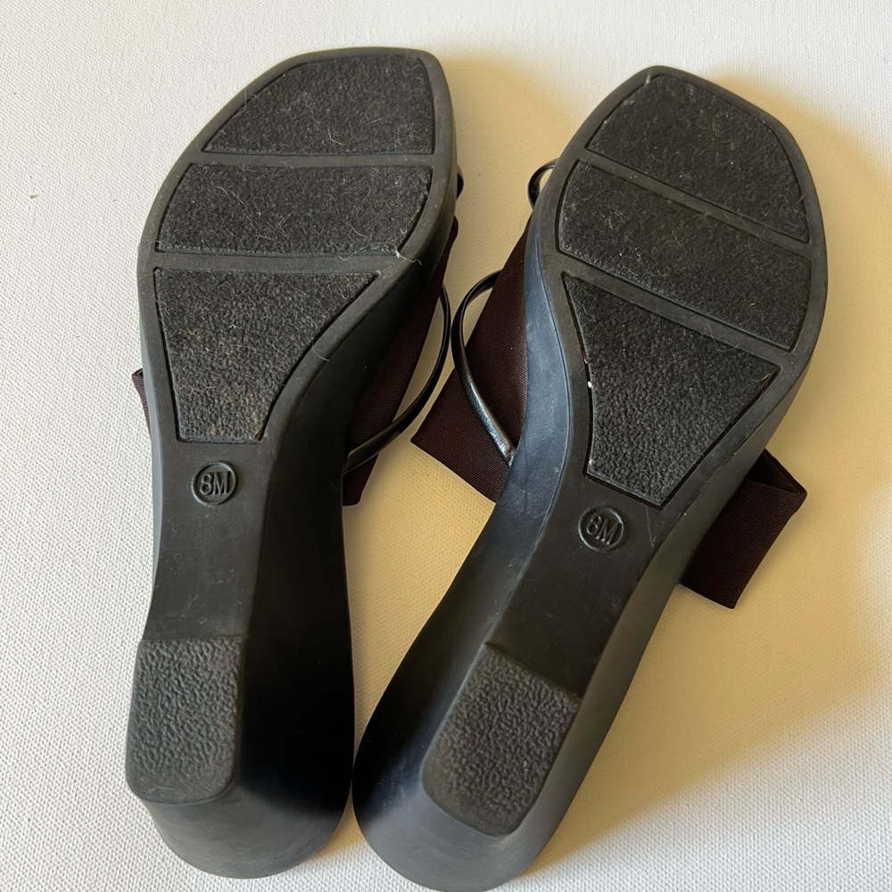 VINTAGE 90s Y2K Contessa Strappy Slip On Sandals with Wedge 8 - Picture 5 of 5